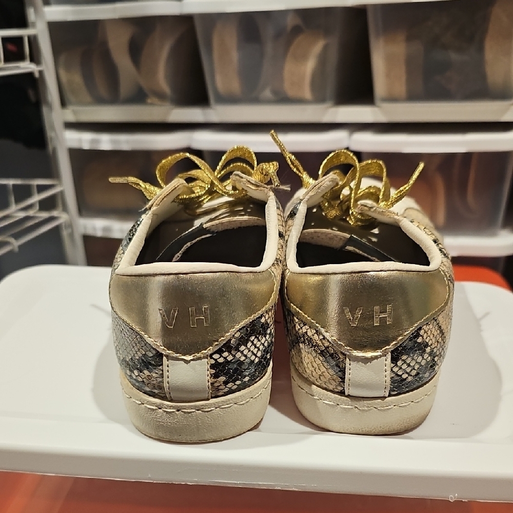 Vintage Havana Snake Print Sneakers with Gold Accents - Picture 3 of 8